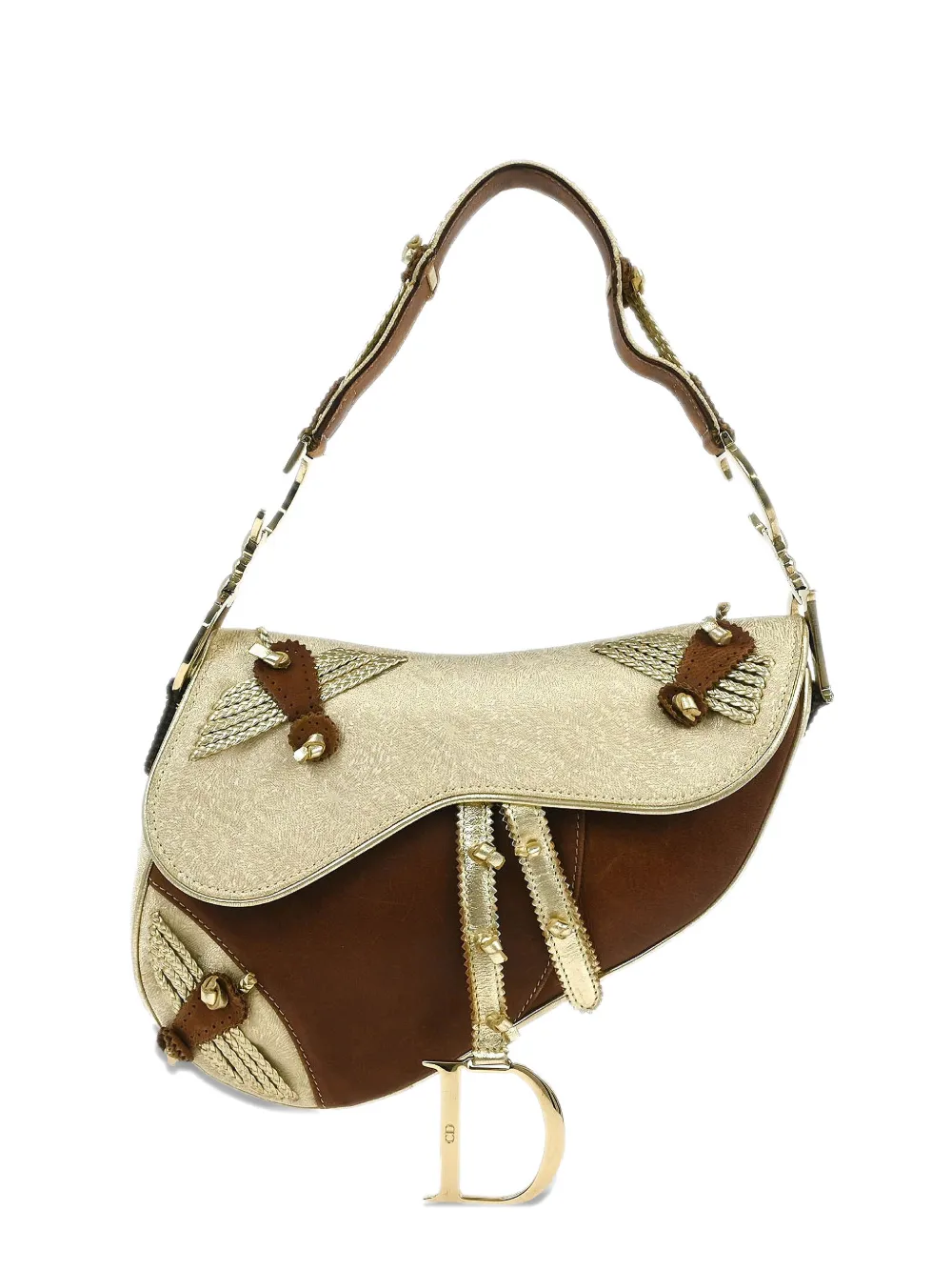 Christian Dior Pre-Owned 2003 charm-detail shoulder bag - Oro