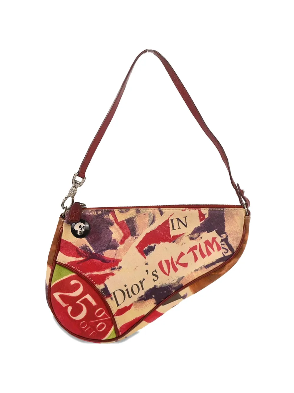 Christian Dior Pre-Owned 2003 print saddle shoulder bag - Toni neutri