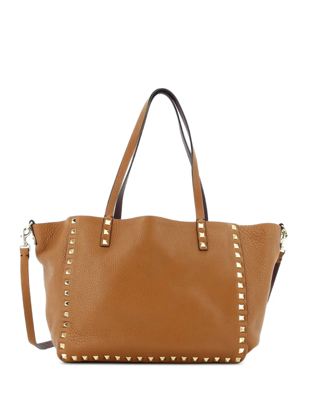 Valentino Garavani Pre-Owned Rockstud Reversible Convertible Leather Small tote bag - Marrone
