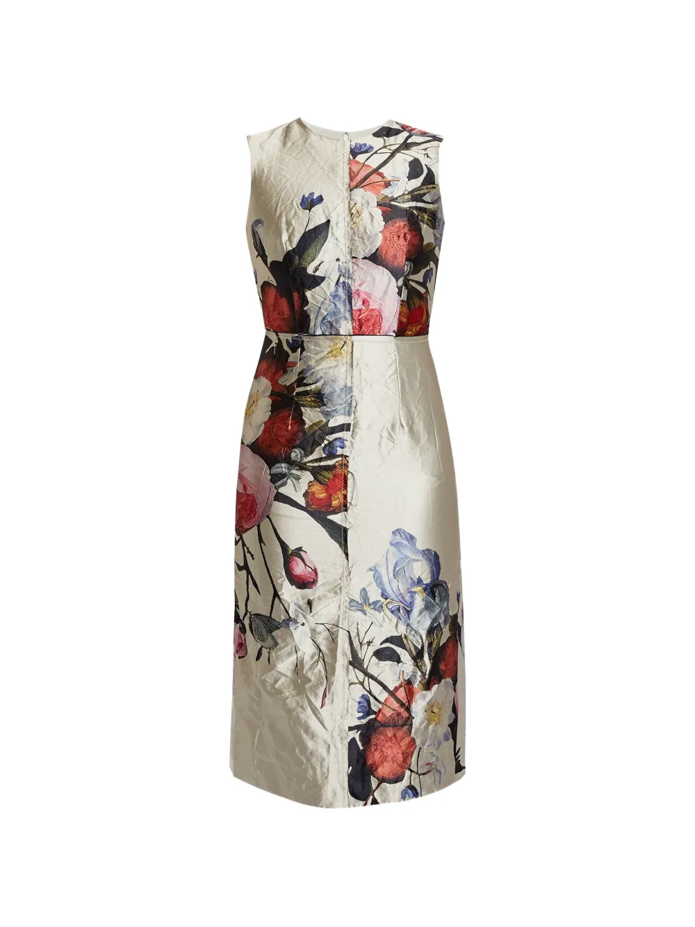 ERDEM floral satin cocktail dress - Toni neutri