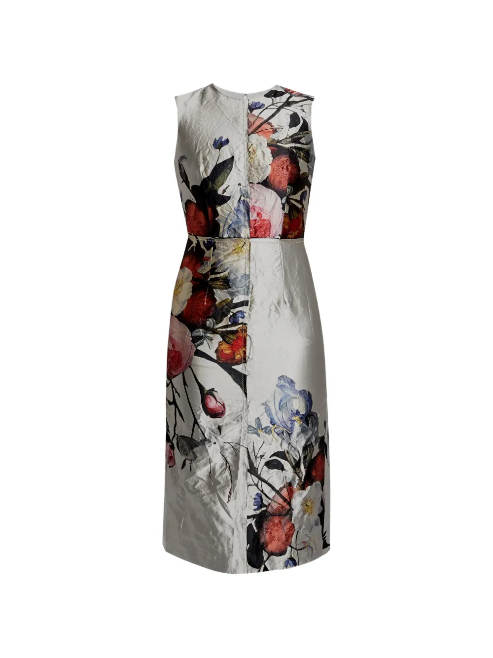 ERDEM floral satin cocktail dress - Toni neutri