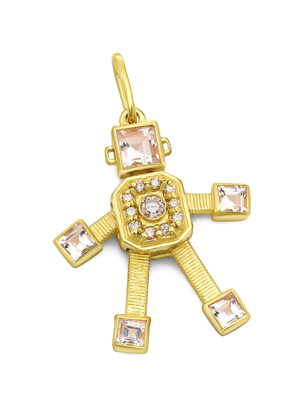 Vans mini Sogno Robot diamond and morganite pendant - Gold