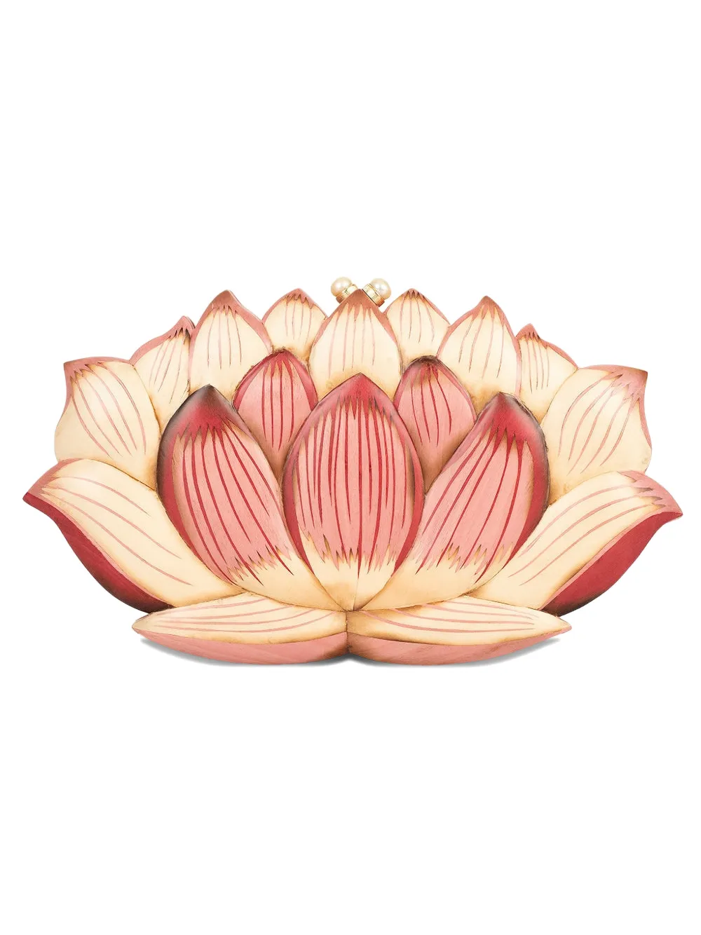 SILVIA FURMANOVICH lotus flower marquetry clutch bag - Roze