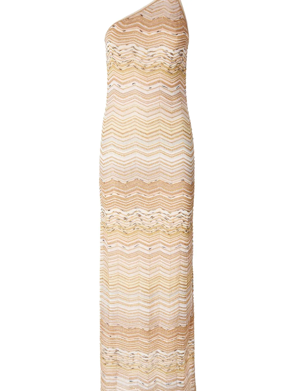 Missoni one-shoulder chevron maxi dress - Beige