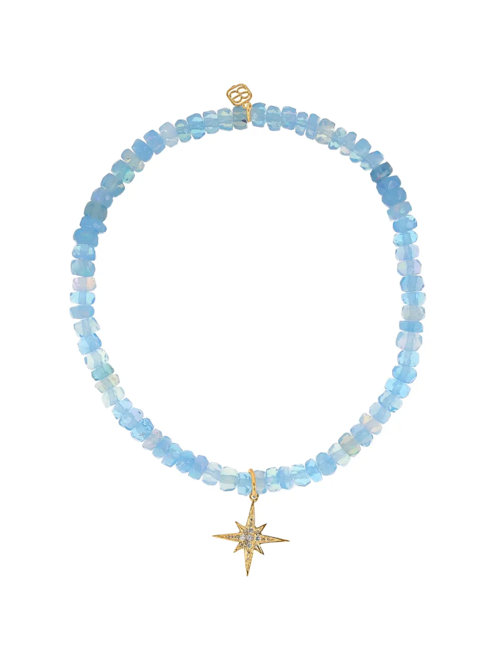Sydney Evan large Nautilus sapphire and diamond charm necklace - Oro