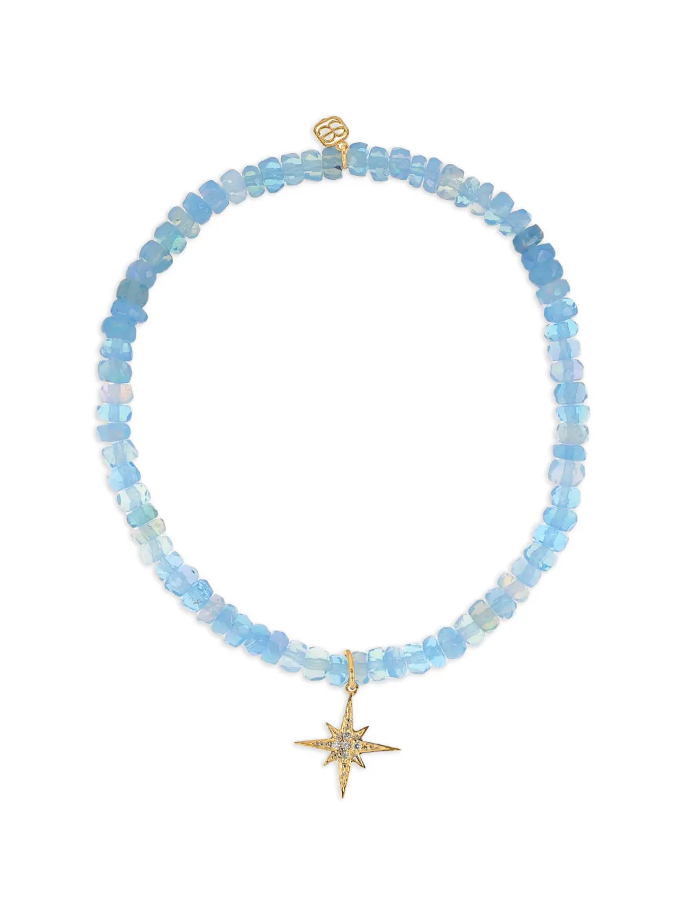 Sydney Evan large Nautilus sapphire and diamond charm necklace - Oro