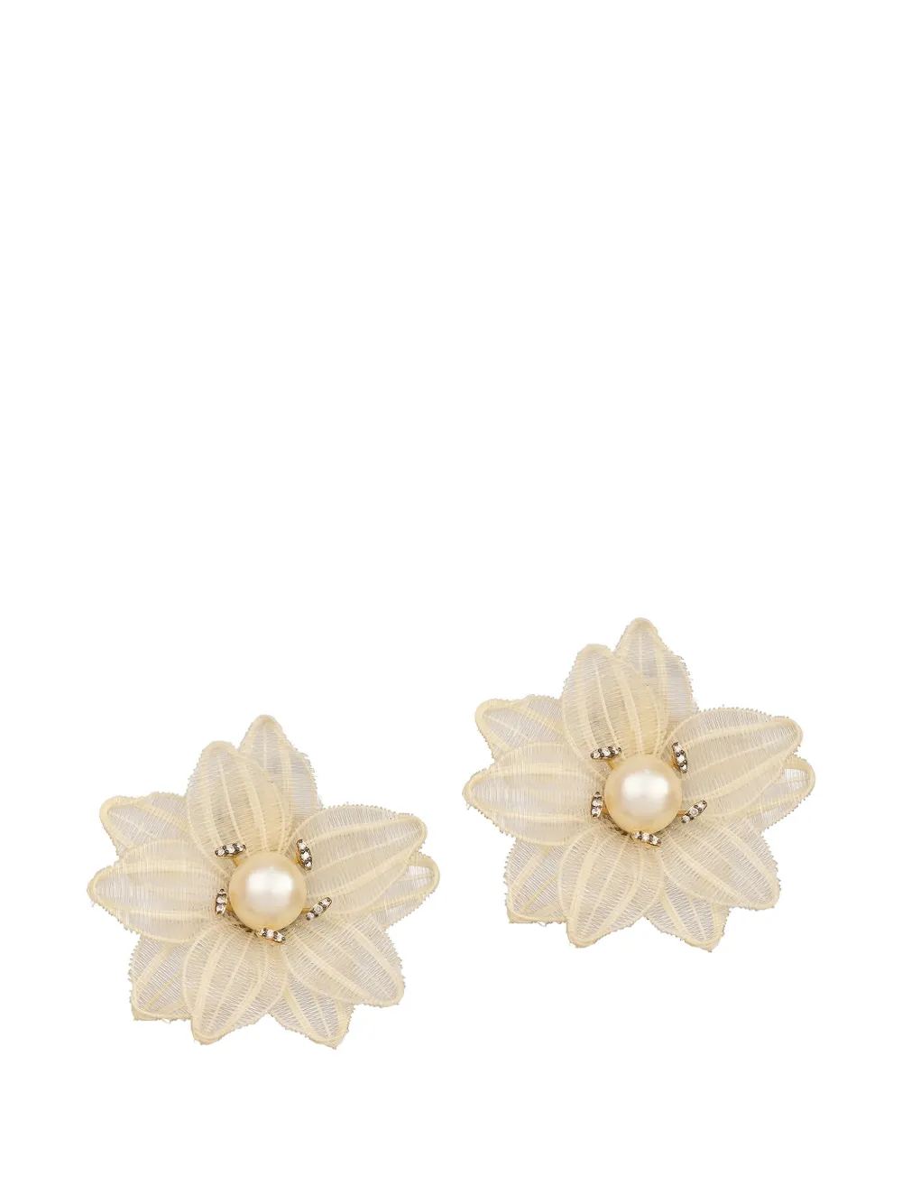 SILVIA FURMANOVICH Flower pearl and diamond earrings - Oro