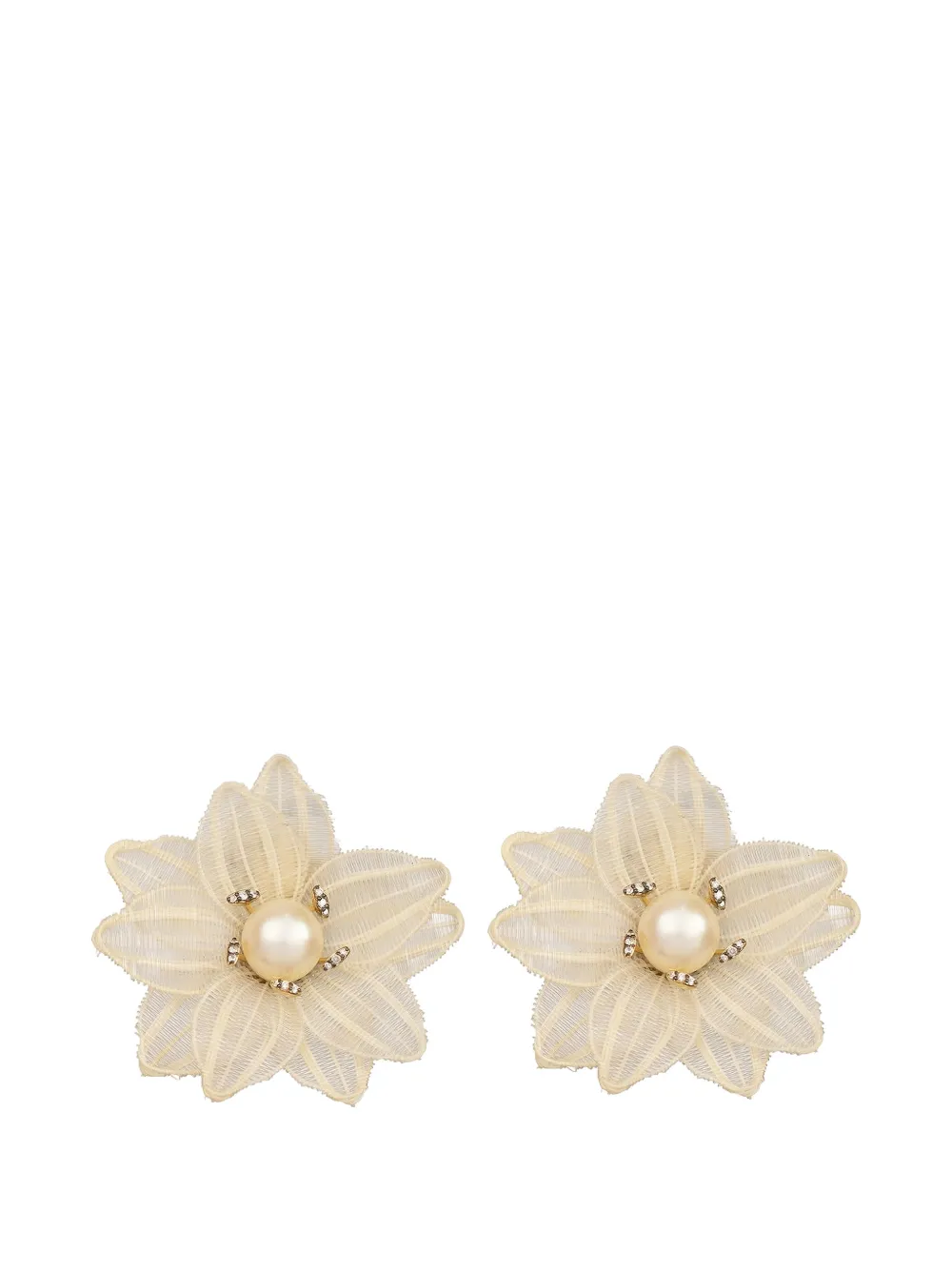 SILVIA FURMANOVICH Flower pearl and diamond earrings - Gold