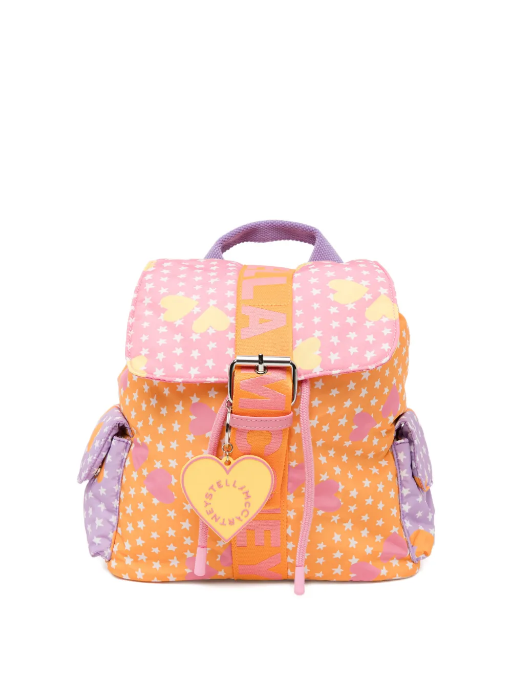 Stella Mccartney Kids' Star-print Backpack In Orange