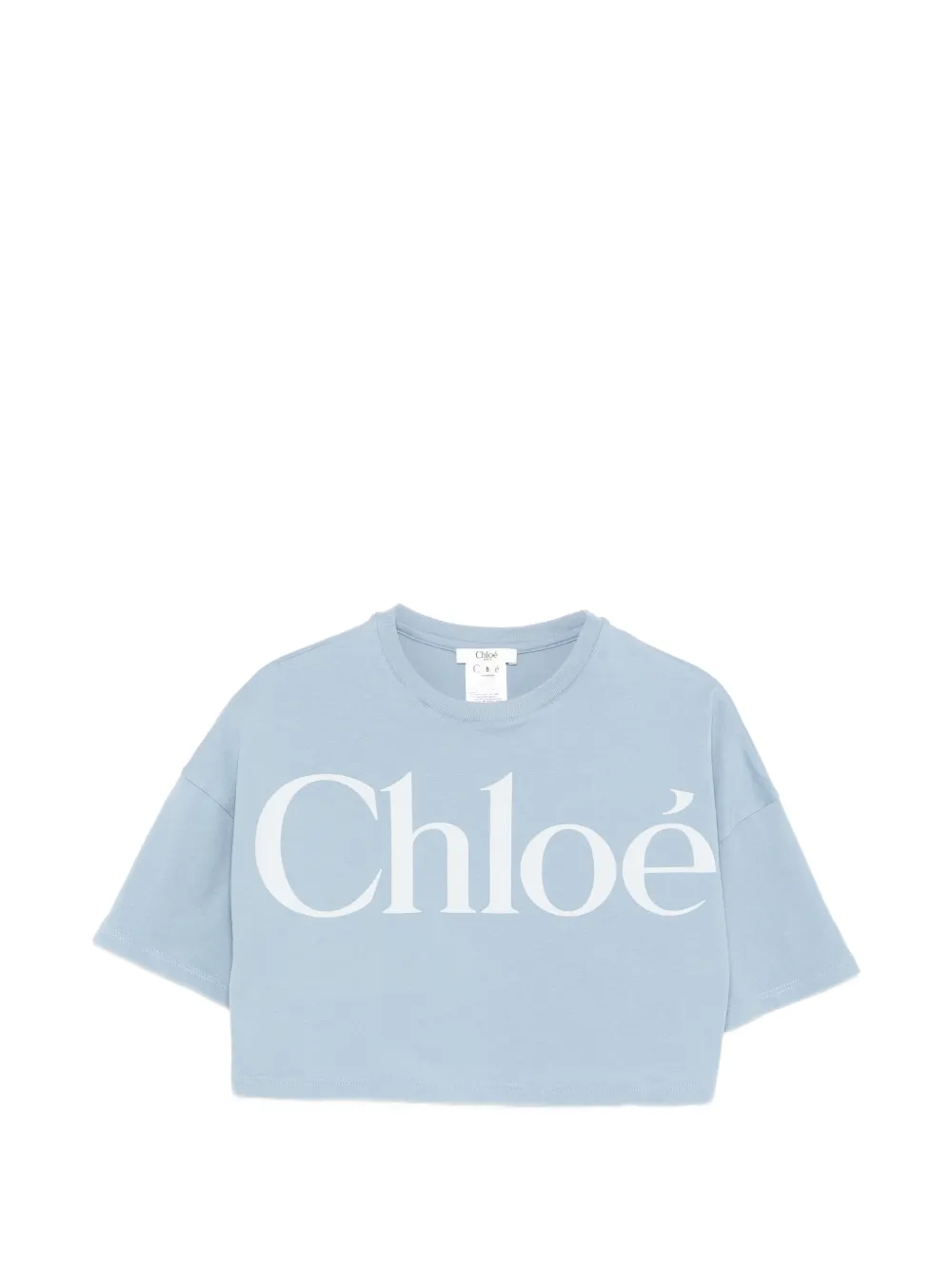 Chloé Kids logo-print T-shirt - Blu