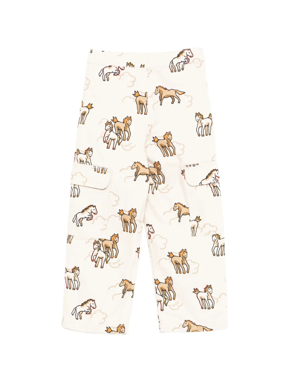 Kenzo Kids Broek met paardenprint Beige