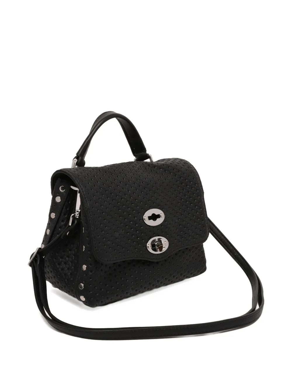 Zanellato shopper met textuur en handgreep - Zwart