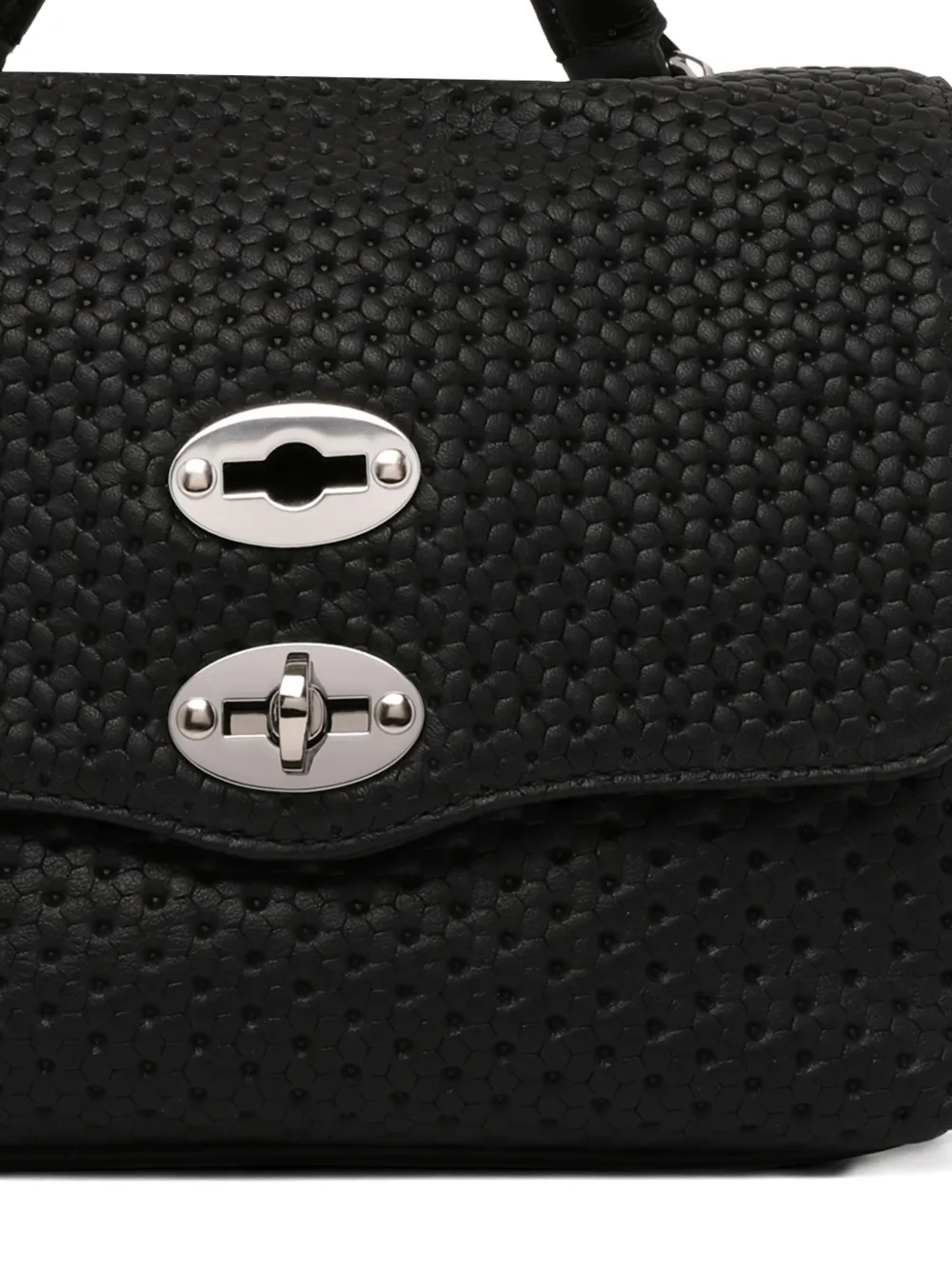 Zanellato shopper met textuur en handgreep Zwart