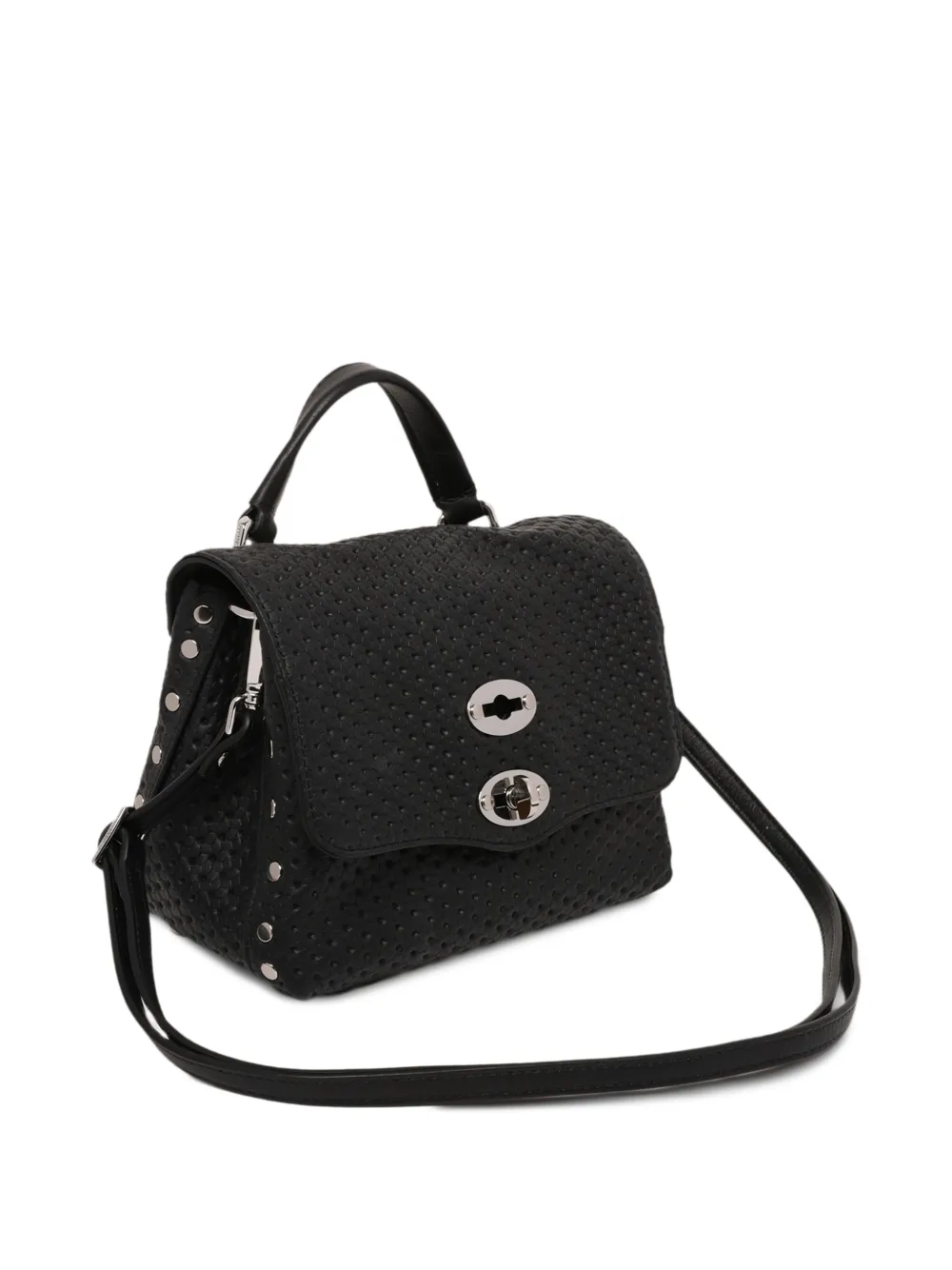 Zanellato shopper met textuur en handgreep Zwart