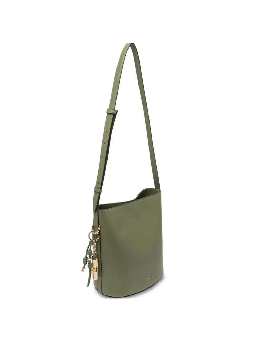 Furla Roxie kleine leren shopper met bedel Groen