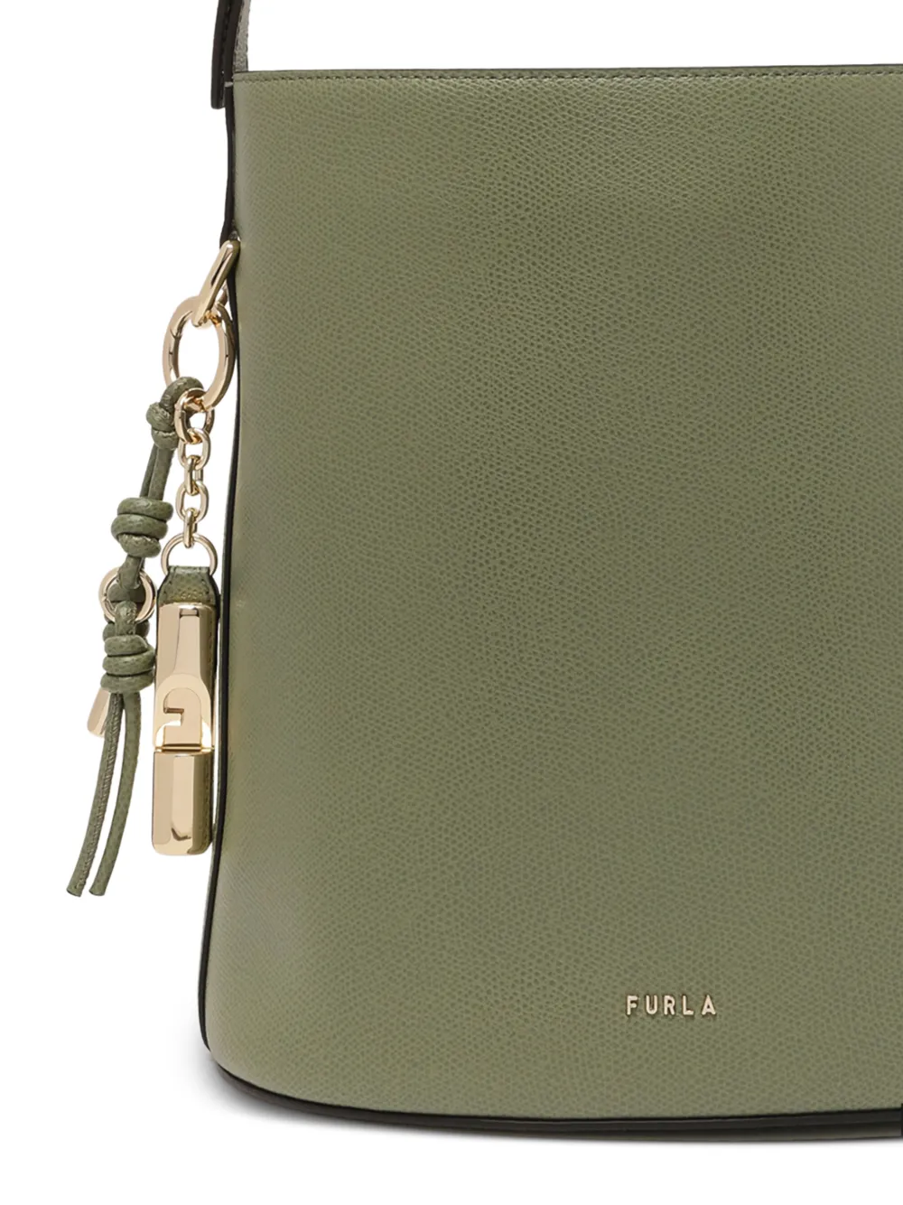 Furla Roxie kleine leren shopper met bedel Groen