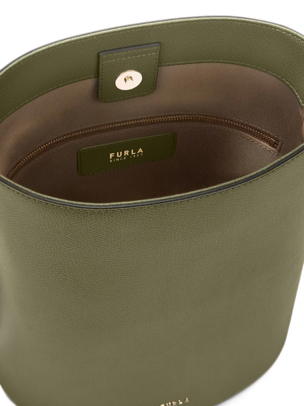 Furla Roxie kleine leren shopper met bedel Groen