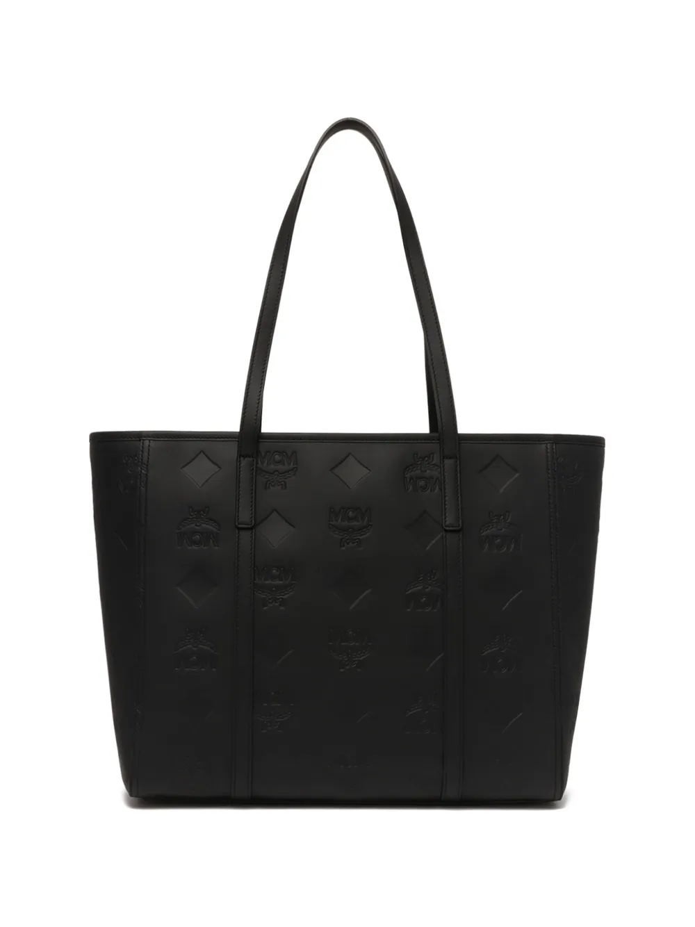  Mcm Medium Toni Monogram Leather Tote Bag - Black 