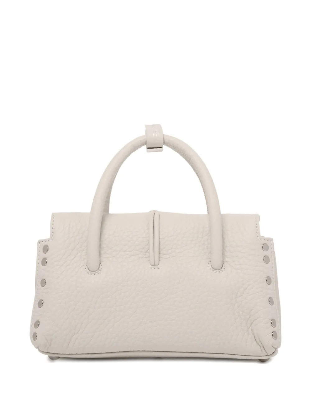 Zanellato Zilverkleurige tas met studs en handgreep - Wit