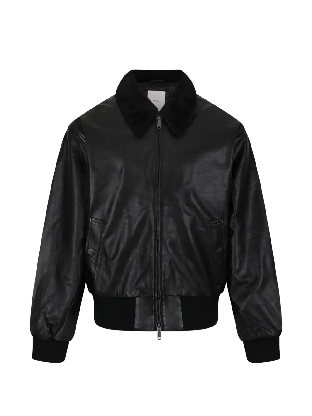 Calvin Klein fur-collar leather jacket - Nero