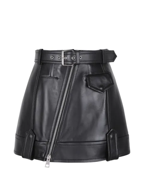 Givenchy zip-fastening belted leather mini skirt