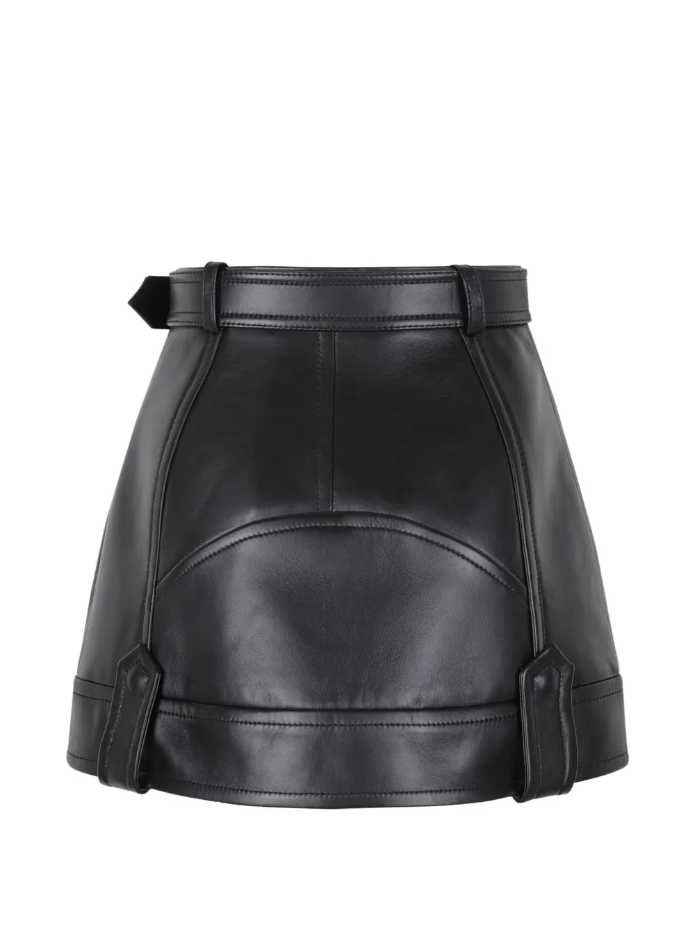 Givenchy zip-fastening belted leather mini skirt - Nero