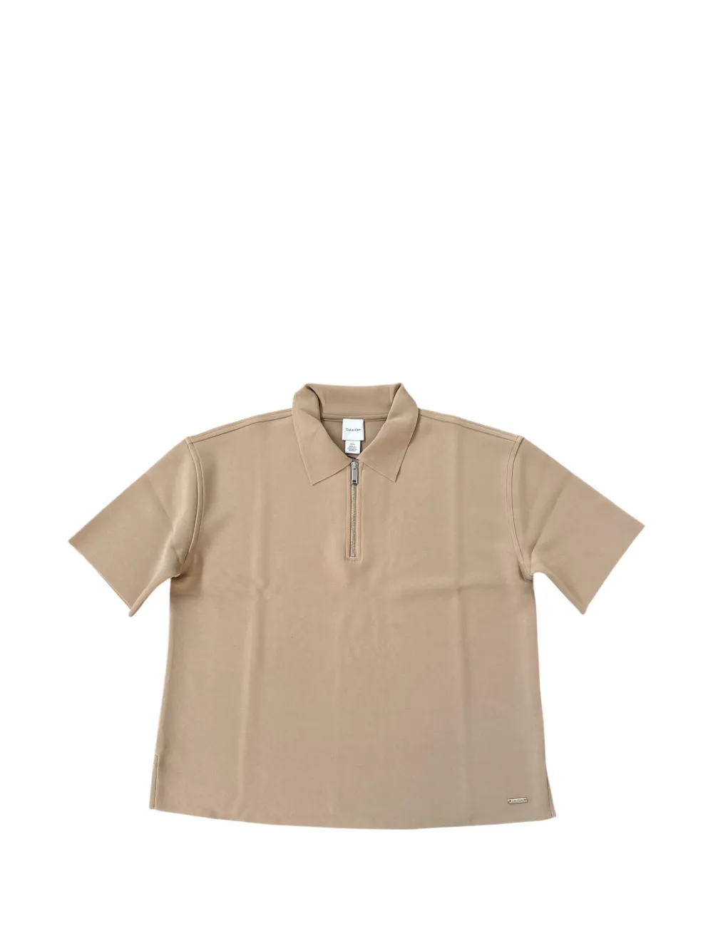Calvin Klein zip-up polo top - Nude