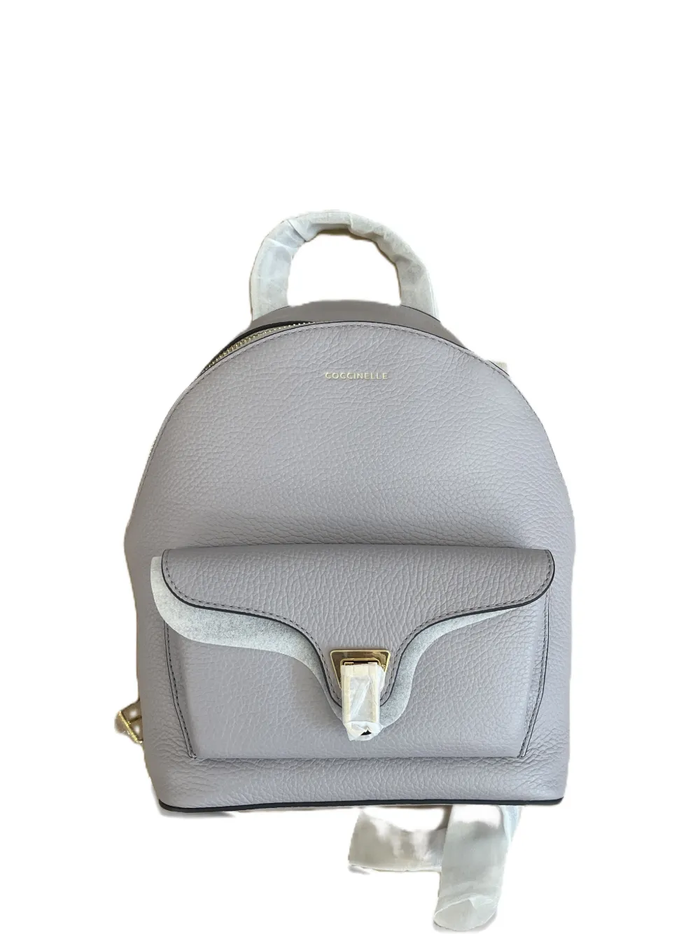 Coccinelle small Beat Generation leather flap-pocket backpack - Grigio
