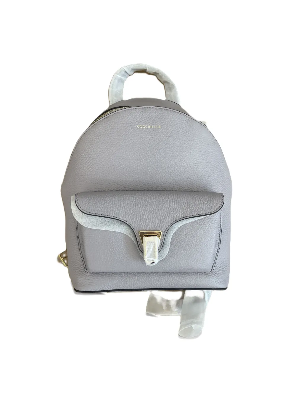 Coccinelle small Beat Generation leather flap-pocket backpack - Grijs