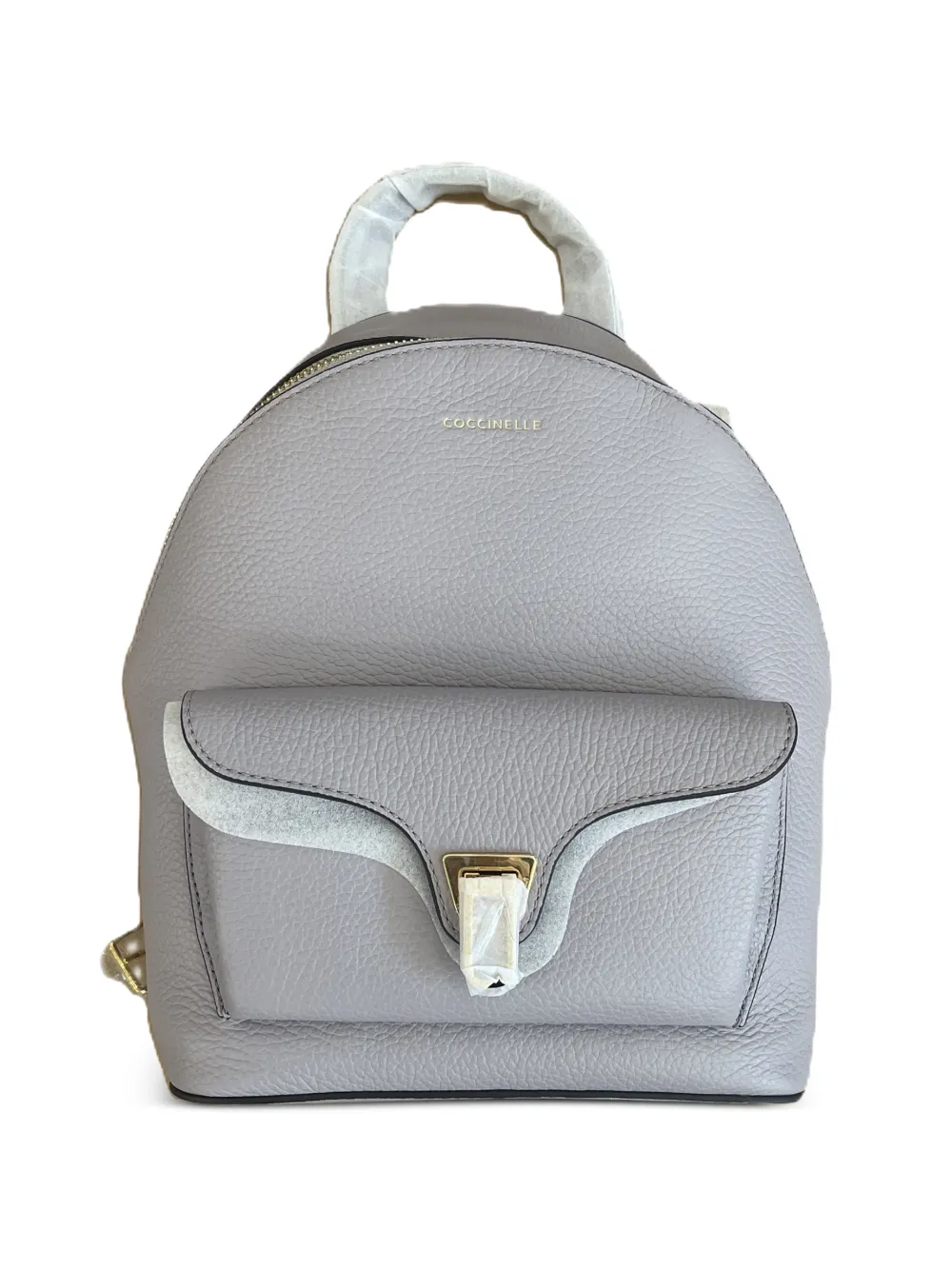 Coccinelle small Beat Generation leather flap-pocket backpack - Grigio