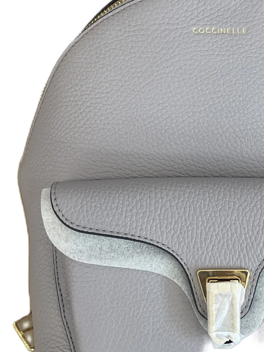  Coccinelle Small Beat Generation Leather Flap-pocket Backpack - Grey 