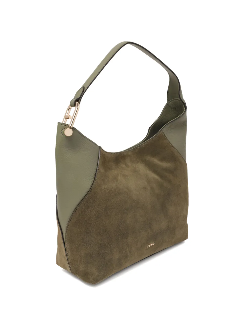 Furla L Lara shopper met logodetail Groen