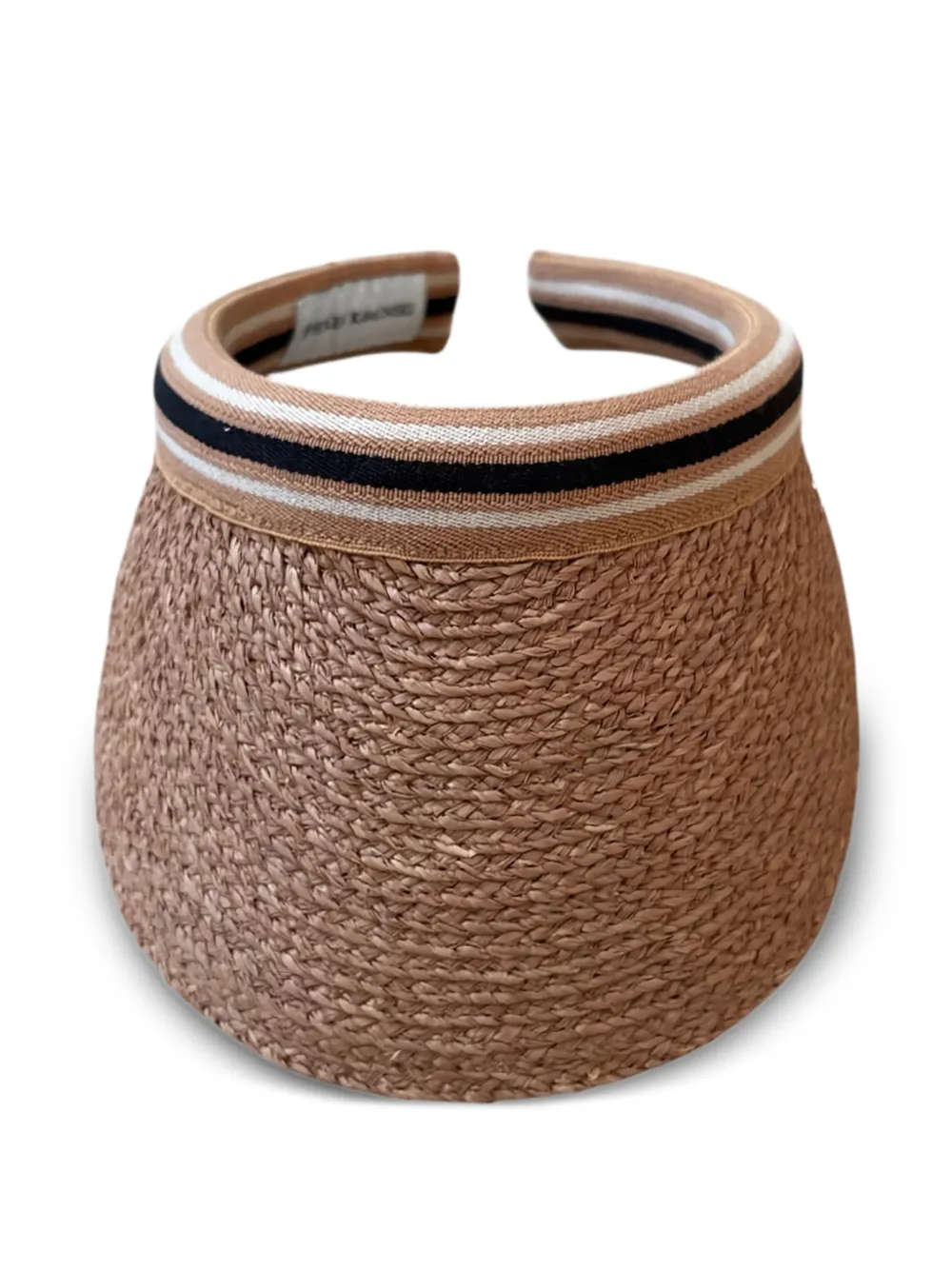 Helen Kaminski striped visor - Marrone