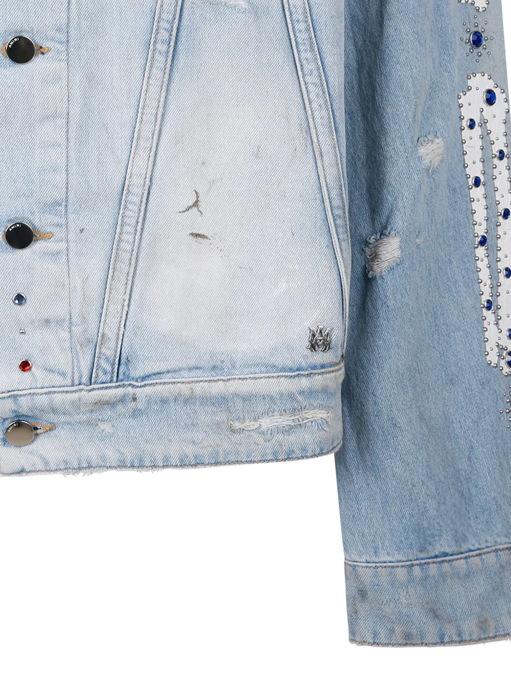 AMIRI Jack verfraaid met gerafeld effect Blauw