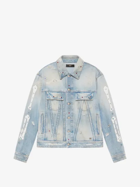 AMIRI distressed-effect embellished jacket