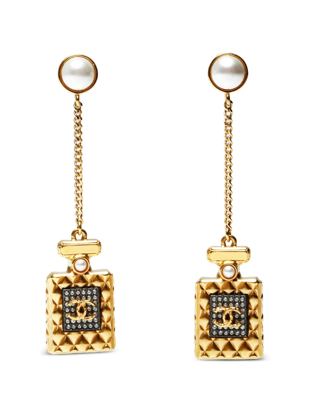 CHANEL Pre-Owned 2020 Perfume Bottle earrings - Oro