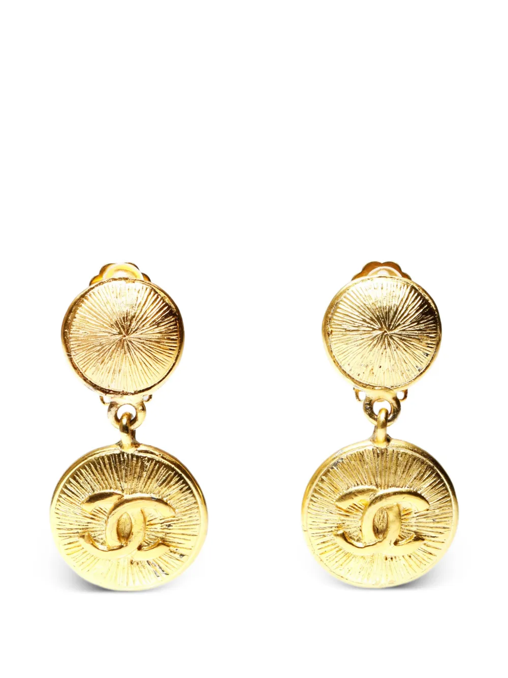 CHANEL Pre-Owned 1980 CC dangle earrings - Oro