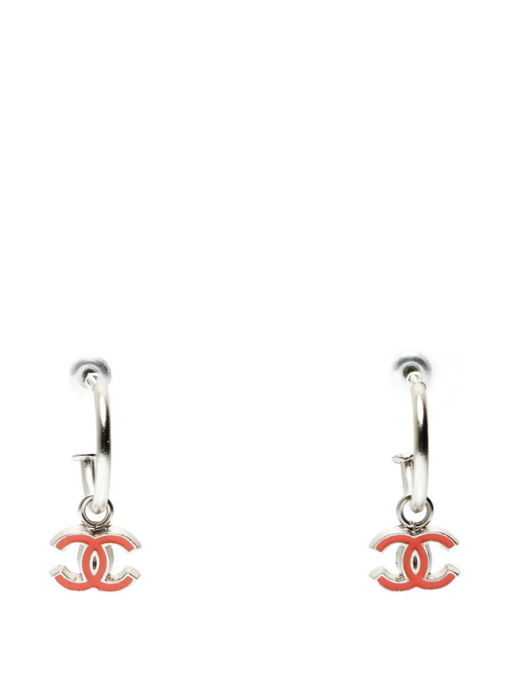 CHANEL Pre-Owned 2004 CC hoop earrings - Silber