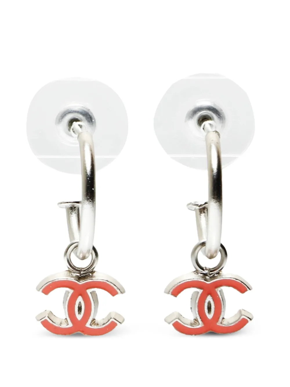 CHANEL Pre-Owned 2004 CC hoop earrings - Silber