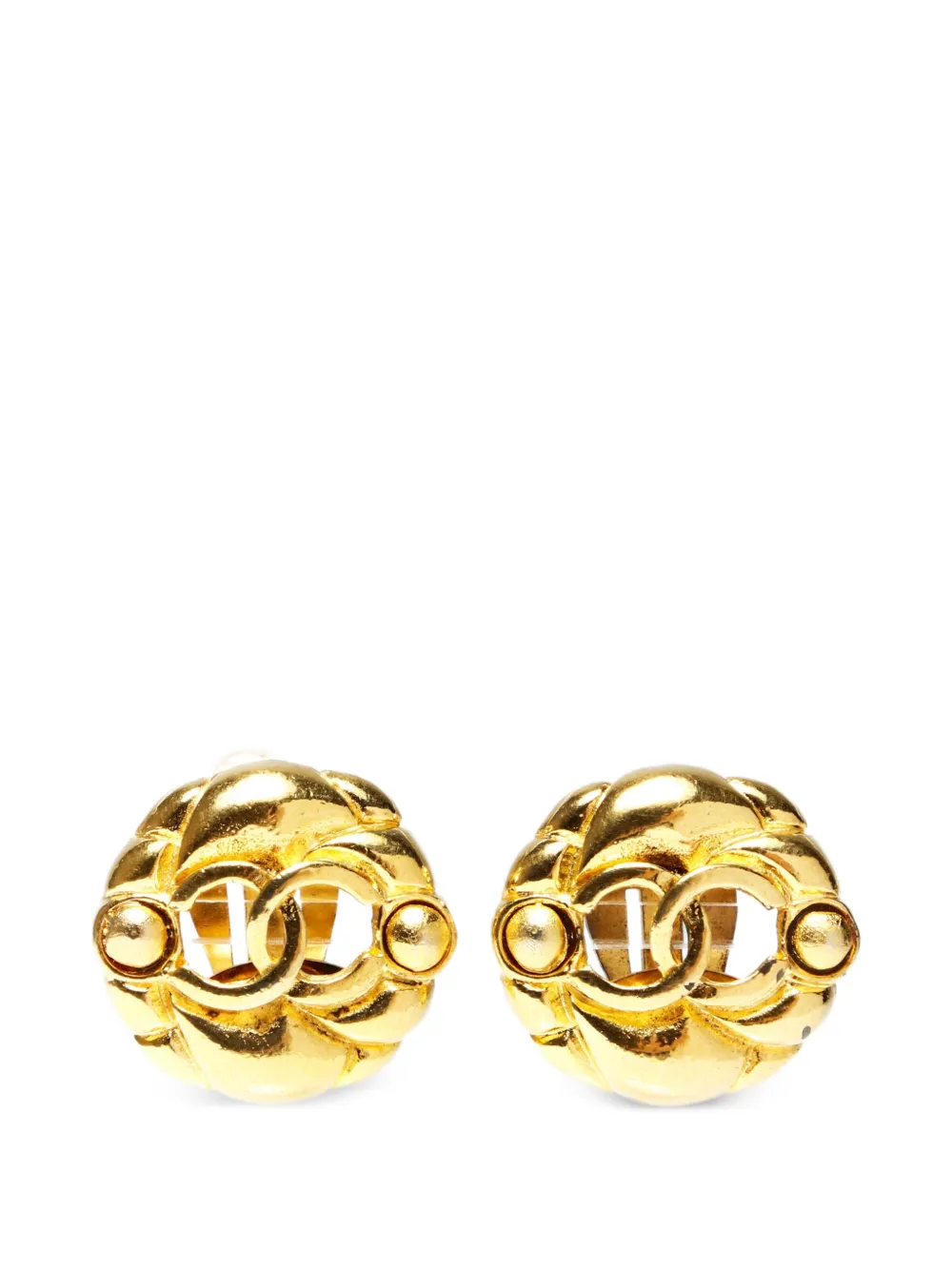 CHANEL Pre-Owned 1988 CC clip-on earrings - Oro