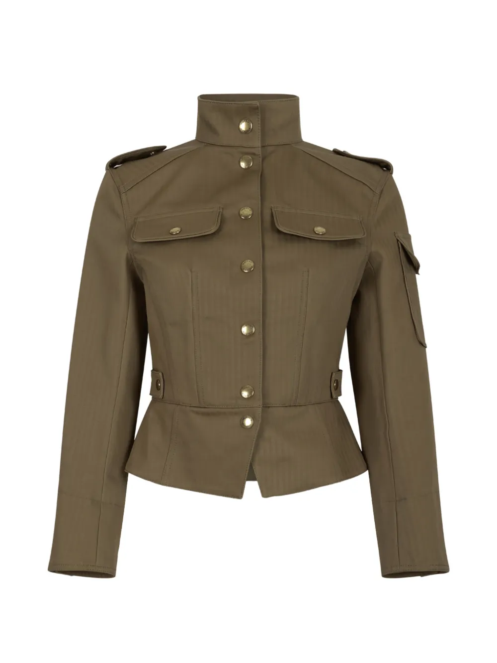 Alexander McQueen buttoned-up peplum jacket - Marrone