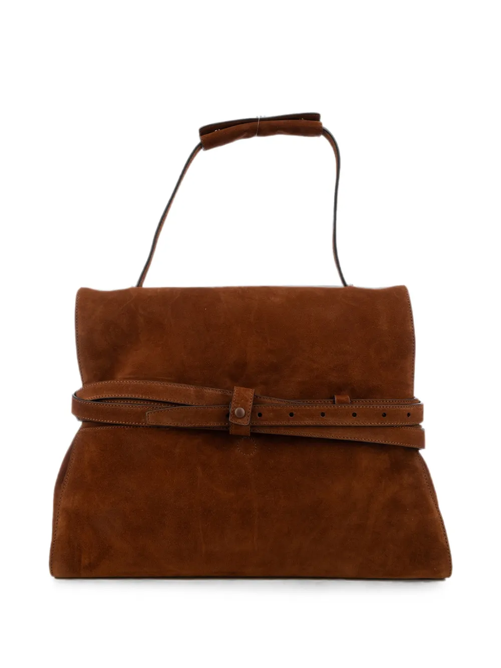 Moschino Suède shopper met gespdetail Bruin