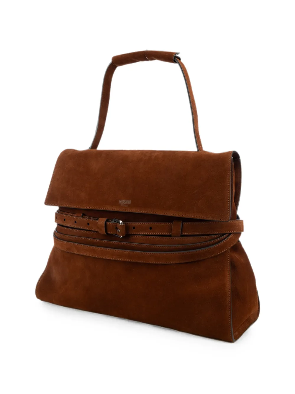 Moschino Suède shopper met gespdetail Bruin