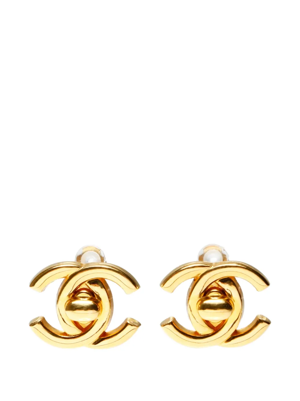 CHANEL Pre-Owned 1996 CC turn-lock earrings - Oro