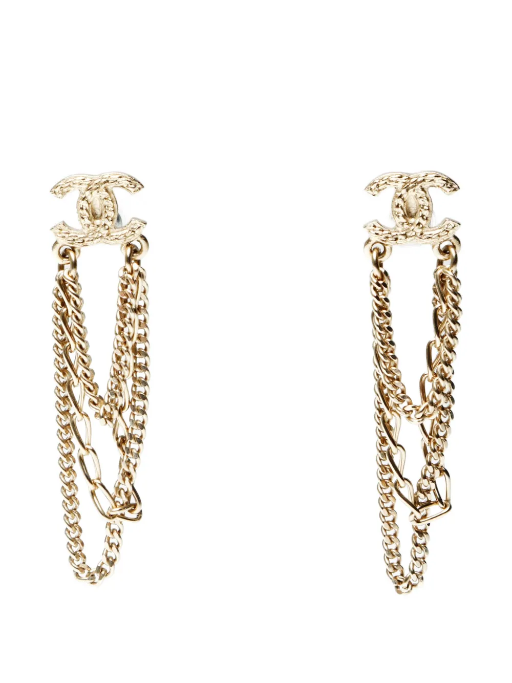 CHANEL Pre-Owned 2009 CC chain earrings - Oro