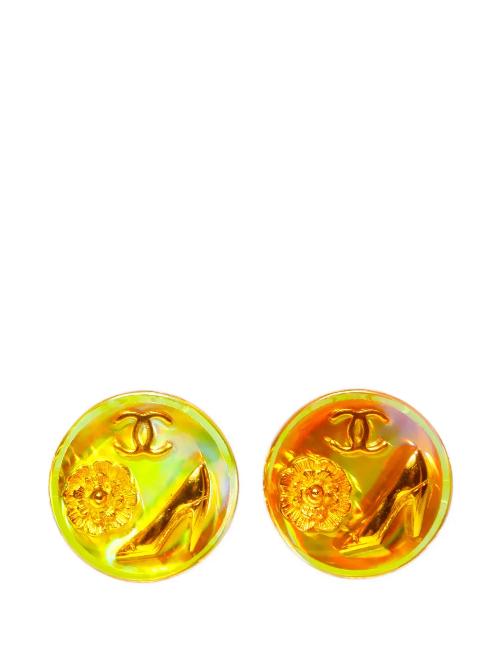 CHANEL Pre-Owned 1997 Icons iridescent earrings - Oro