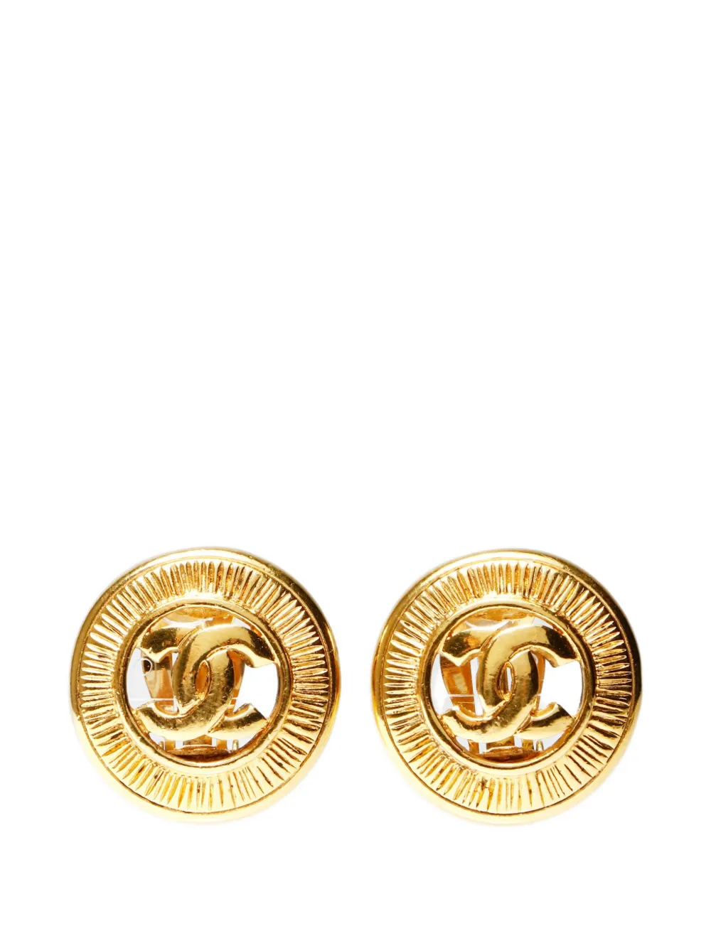 CHANEL Pre-Owned 1980s CC clip-on earrings - Oro