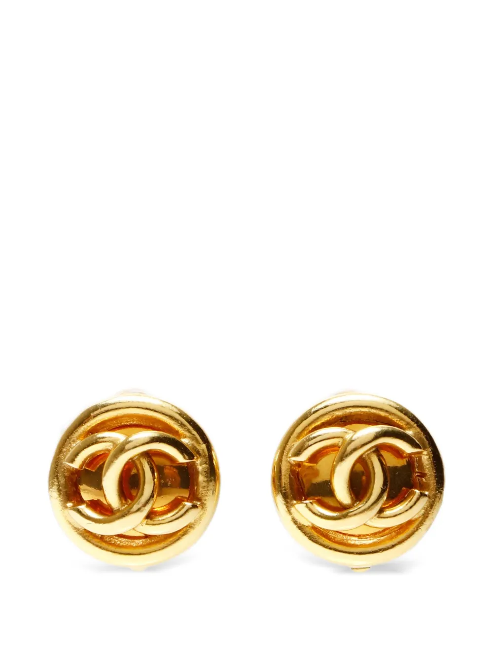 CHANEL Pre-Owned 1980s CC clip-on earrings - Oro