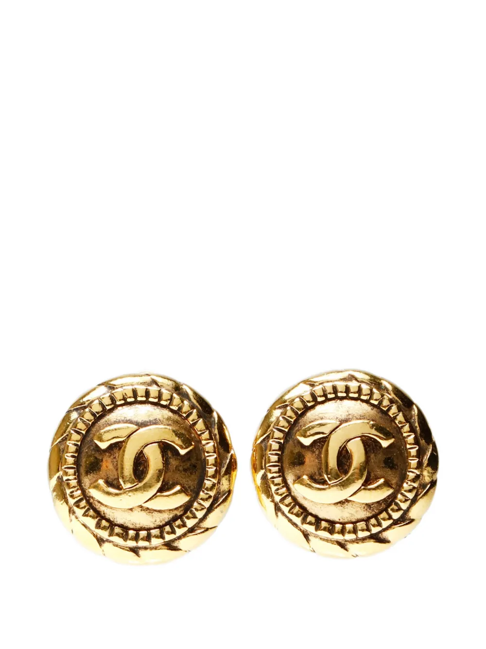 CHANEL Pre-Owned 1980s CC clip-on earrings - Oro