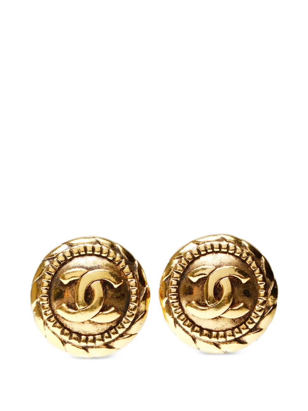 CHANEL Pre-Owned 1980s CC clip-on earrings - Oro